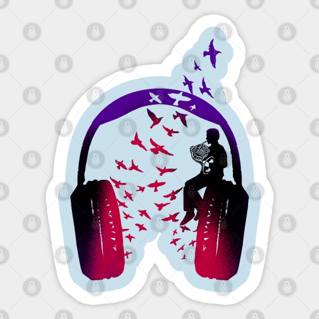 Headphone Music French Horn Sticker by barmalisiRTB